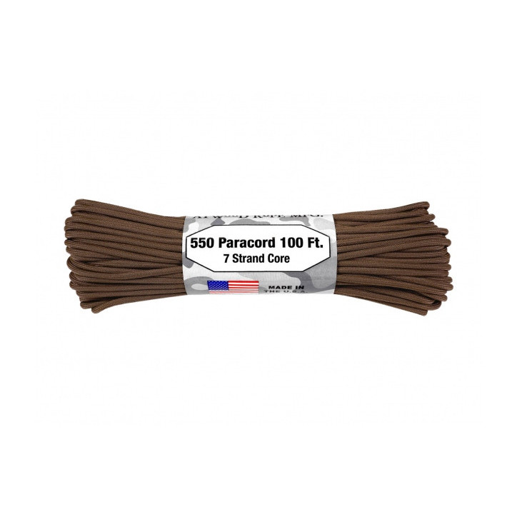 Paracord Atwood Rope MFG 550-7 4 mm 30,48 m  brązowy