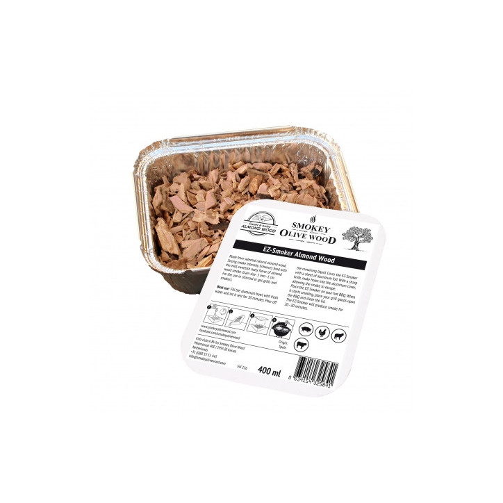 Smokey Olive Wood Migdałowe zrębki wędzarnicze EZ-Smoker No 2 400 ml - Pyszny dym z Hiszpanii!