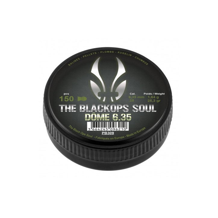 Śrut Black Ops Dome 6,35 mm 150 szt. - precyzyjne diabolo w kalibrze 6,35 mm!