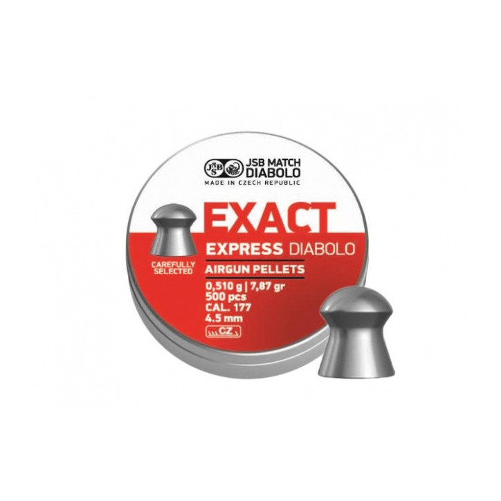 Śrut diabolo JSB Exact Express 4,52/500 - śrucina o zaokrąglonej główce | 4,5 mm