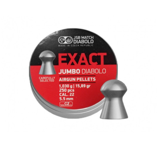 Śrut diabolo JSB Exact Jumbo 5,50/250 - precyzyjne pociski do wiatrówek!