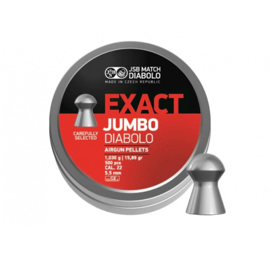 Śrut diabolo JSB Exact Jumbo 5,52 mm 500 szt. - Precyzja i jakość z Czech!