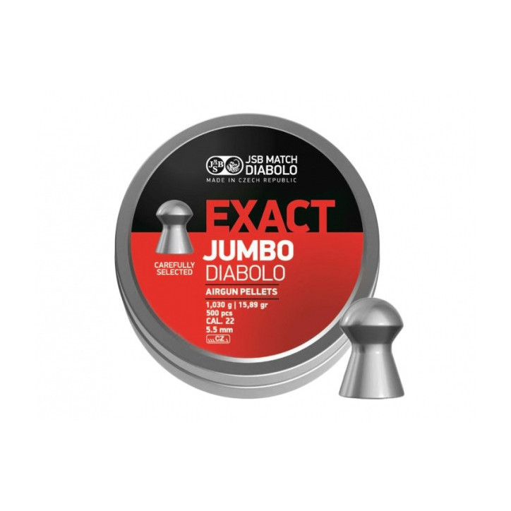 Śrut diabolo JSB Exact Jumbo 5,52 mm 500 szt. - Precyzja i jakość z Czech!