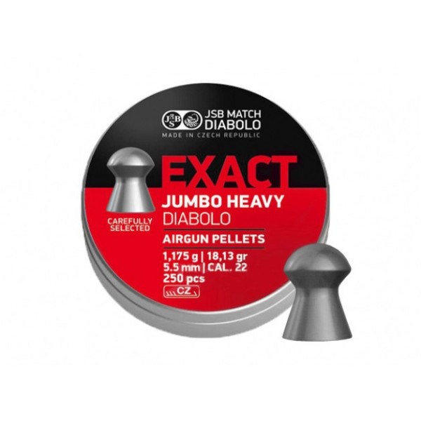 Śrut diabolo JSB Exact Jumbo Heavy 5,52 mm 250 szt.
Śrut diabolo JSB Exact Jumbo Heavy 5,52 mm 250 szt.