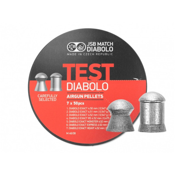 Śrut diabolo JSB Exact Test LG 4,5 mm 7x50 szt.
Śrut diabolo JSB Exact Test LG 4,5 mm 7x50 szt.