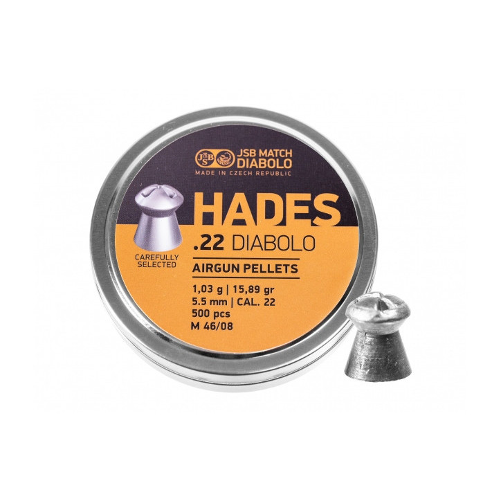 Śrut diabolo JSB Hades 5,5 mm - mocne i precyzyjne, 500 szt.