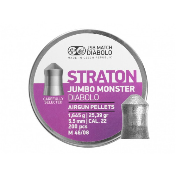 Śrut diabolo JSB Jumbo Monster Straton 5,51 mm 200 szt.
Śrut diabolo JSB Jumbo Monster Straton 5,51 mm 200 szt.