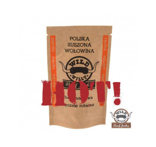 Suszone wołowina z ostrą papryką - Wild Willy, przekąska 30g