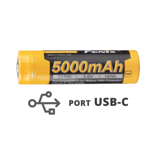 Akumulator Fenix USB ARB-L21U (21700 5000 mAh 3,6 V)
Akumulator Fenix USB ARB-L21U (21700 5000 mAh 3,6 V)