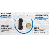 Dyktafon szpiegowski podsłuch dyskretny MKX mini 8GB 15h