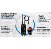Wykrywacz podsłuchów i GPS MD8000 ( Pluskwy, lokalizatory oraz kamery WI-FI ) Wykrywacz podsłuchów i GPS MD8000 ( Pluskwy, lokalizatory oraz kamery WI-FI )
