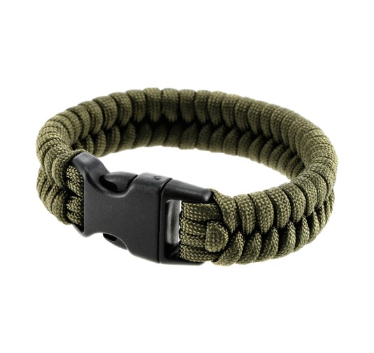 Bransoletka Paracord EDCX Fish army green S