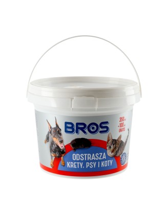 Granulat Bros odstrasza krety, psy i koty 350 ml + 100 ml gratis