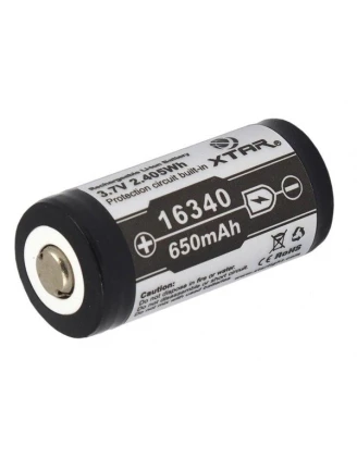 Akumulator XTAR 16340 / R-CR123 3,7V Li-ion 650mAh z zabezpieczeniem