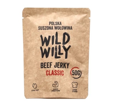 Wild Willy Wołowina Suszona Klasyczna 50g - Naturalna Przekąska