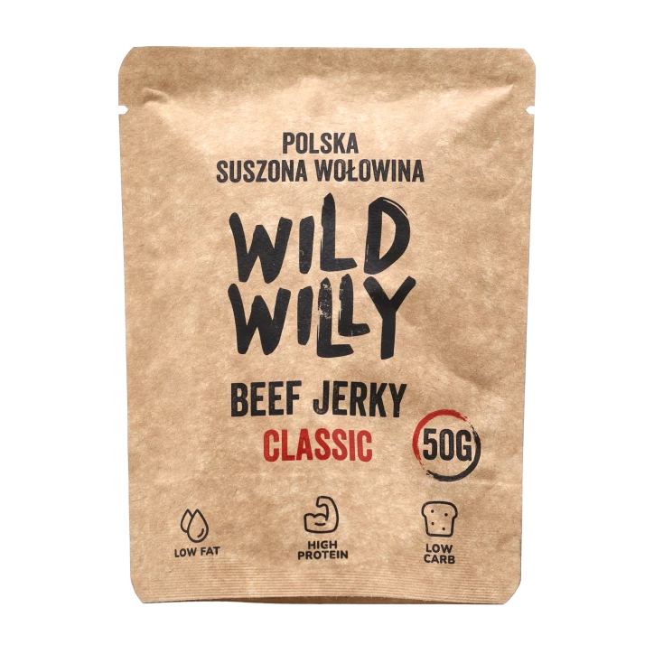 Wild Willy Wołowina Suszona Klasyczna 50g - Naturalna Przekąska