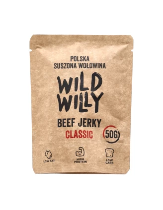 Wild Willy Wołowina Suszona Klasyczna 50g - Naturalna Przekąska