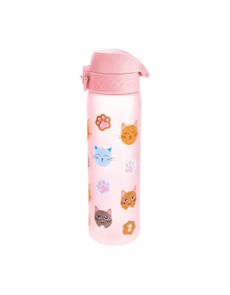 Bidon ION8 500 ml różowy z kotami