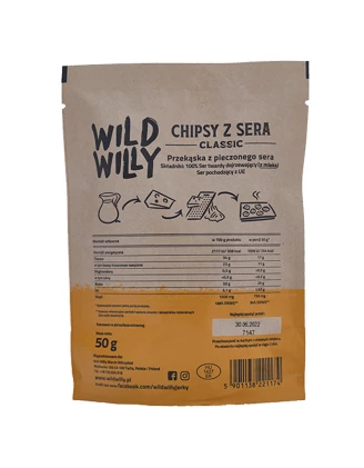 Chipsy z sera twardego dojrzewającego Wild Willy 50 g