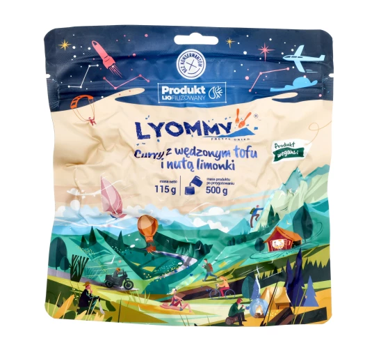 Lyommy Curry z Tofu i Limonką 500g - Liofilizat Wegański