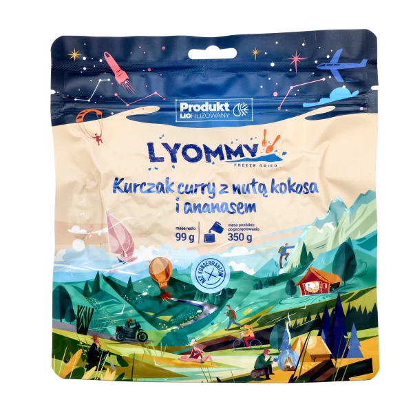 Lyommy Kurczak Curry z Kokosem i Ananasem 350g