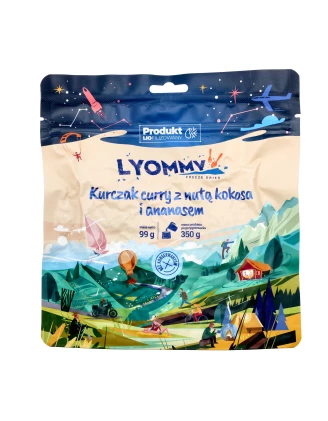 Lyommy Kurczak Curry z Kokosem i Ananasem - Liofilizat 350g
