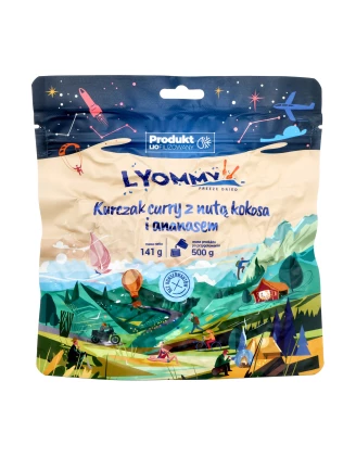 Lyommy Kurczak Curry z Kokosem i Ananasem 500g - Liofilizat Turystyczny