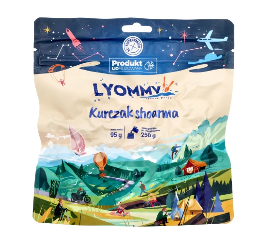 Lyommy Kurczak Shoarma 250g - Liofilizowany posiłek wysokobiałkowy