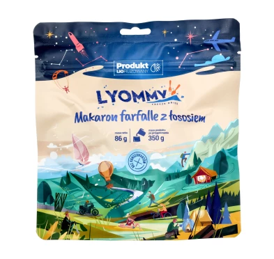 Lyommy Farfalle z Łososiem 350g - Liofilizowany Makaron