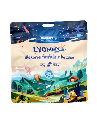 Lyommy Farfalle z Łososiem 350g - Liofilizowany Makaron