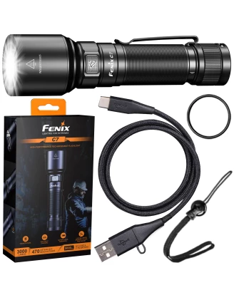 Mocna i kompaktowa latarka diodowa Fenix C7 - Luminus SST70, IP68, z portem USB-C