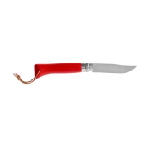Nóż Opinel Colorama 08 inox grab czerwony z rzemieniem Nóż Opinel Colorama 08 inox grab czerwony z rzemieniem