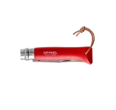 Nóż Opinel Colorama 08 inox grab czerwony z rzemieniem Nóż Opinel Colorama 08 inox grab czerwony z rzemieniem