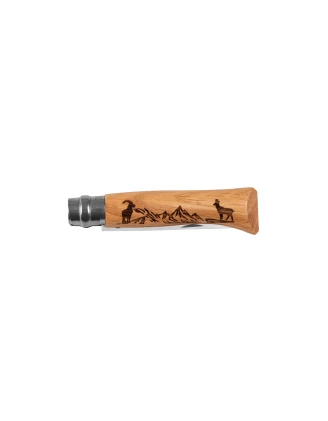 Nóż Opinel 8 inox dąb Animal - kozica: stylowy i wytrzymały!