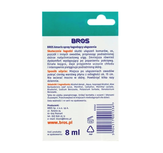 Spray Bros Amaris łagodzący ukąszenia 8 ml