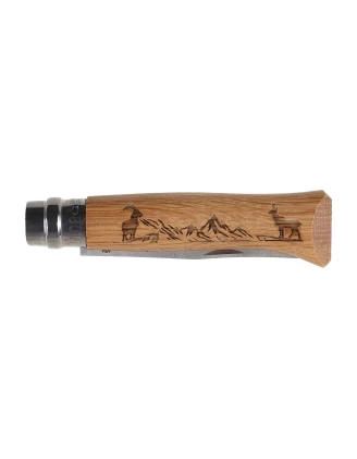 Nóż Opinel 8 inox dąb Animal - kozica: stylowy i wytrzymały!