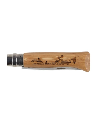 Nóż Opinel 8 inox dąb seria Animal - zając: stylowy i praktyczny