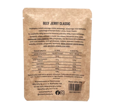 Wild Willy Wołowina Suszona Klasyczna 50g