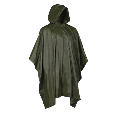 Mil-Tec Poncho Oliwkowe - Wodoodporna Peleryna Przeciwdeszczowa