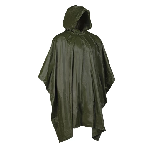 Mil-Tec Poncho Oliwkowe - Wodoodporna Peleryna Przeciwdeszczowa