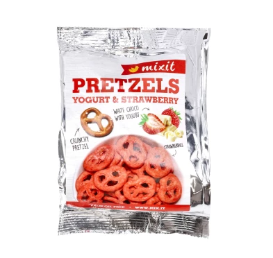 Mixit Precelki Jogurt i Truskawki 70g - Chrupiąca Przekąska