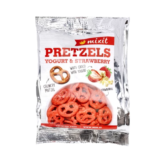Mixit Precelki Jogurt i Truskawki 70g - Chrupiąca Przekąska