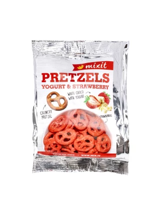 Mixit Precelki Jogurt i Truskawki 70g - Chrupiąca Przekąska