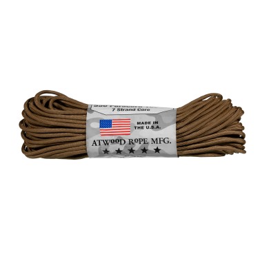 Paracord Atwood Rope MFG 550-7: Wielofunkcyjne akcesorium w kolorze brązowym