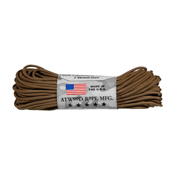 Paracord Atwood Rope MFG 550-7 4mm 30,48m coyote brązowy Paracord Atwood Rope MFG 550-7 4mm 30,48m coyote brązowy