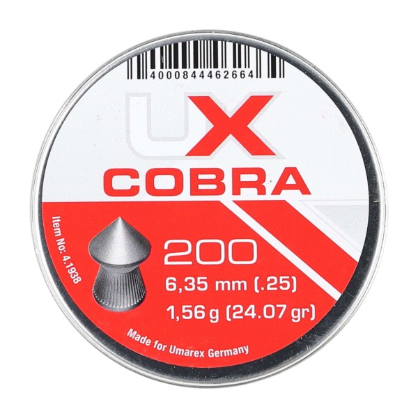 Śrut diabolo Umarex Cobra Pointed Ribbed 6,35/200 Śrut diabolo Umarex Cobra Pointed Ribbed 6,35/200