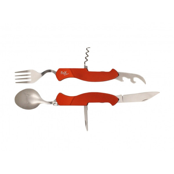 Niezbędnik Fox Outdoor 6-częściowy składany czerwony Niezbędnik Fox Outdoor 6-częściowy składany czerwony