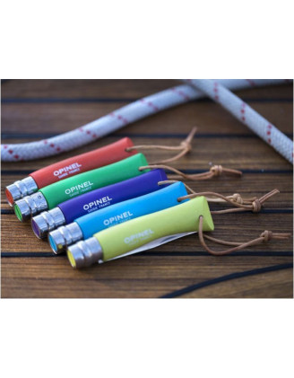 Nóż Opinel Colorama 07 inox grab niebieski z rzemieniem