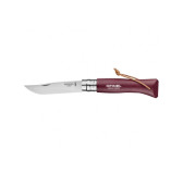Nóż Opinel Colorama 08 inox grab bordowy z rzemieniem Nóż Opinel Colorama 08 inox grab bordowy z rzemieniem